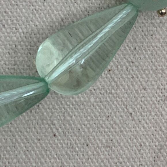 Layered Necklace Duo – Gold Tone Chain + Pastel Teardrop Beads - Picture 2 of 8